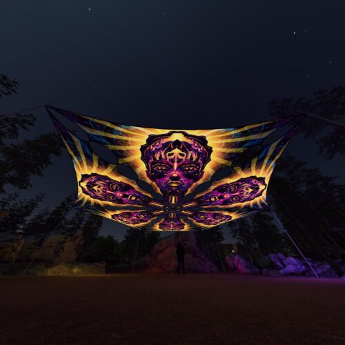 AS-TR01 - 6 Triangles Canopy Set - UV-Reactive Flurescent Ceiling Decoration - 3D-Preview