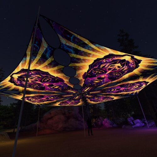 AS-TR01 - 6 Triangles Canopy Set - UV-Reactive Flurescent Ceiling Decoration - 3D-Preview