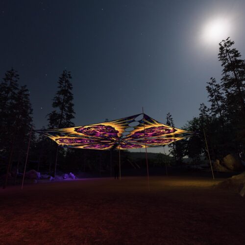 AS-TR01 - 6 Triangles Canopy Set - UV-Reactive Flurescent Ceiling Decoration - 3D-Preview