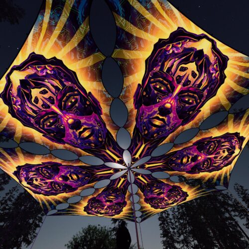 AS-TR01 - 6 Triangles Canopy Set - UV-Reactive Flurescent Ceiling Decoration - 3D-Preview