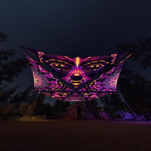 AS-TR02 and AS-TR03 - 6 Triangles Canopy Set - UV-Reactive Flurescent Ceiling Decoration - 3D-Preview