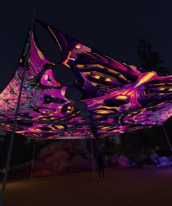 AS-TR02 and AS-TR03 - 6 Triangles Canopy Set - UV-Reactive Flurescent Ceiling Decoration - 3D-Preview