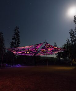 AS-TR02 and AS-TR03 - 6 Triangles Canopy Set - UV-Reactive Flurescent Ceiling Decoration - 3D-Preview