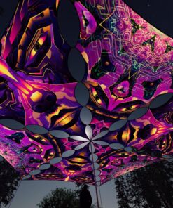 AS-TR02 and AS-TR03 - 6 Triangles Canopy Set - UV-Reactive Flurescent Ceiling Decoration - 3D-Preview