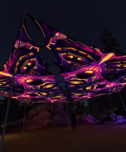 AS-TR02 - 6 Triangles Canopy Set - UV-Reactive Flurescent Ceiling Decoration - 3D-Preview