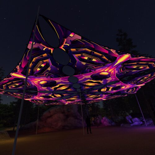 AS-TR02 - 6 Triangles Canopy Set - UV-Reactive Flurescent Ceiling Decoration - 3D-Preview