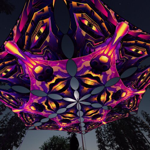 AS-TR02 - 6 Triangles Canopy Set - UV-Reactive Flurescent Ceiling Decoration - 3D-Preview