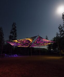 AS-TR03 and AS-TR01 - 6 Triangles Canopy Set - UV-Reactive Flurescent Ceiling Decoration - 3D-Preview