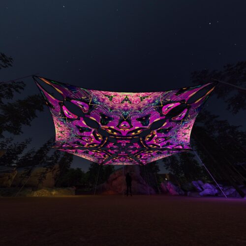 AS-TR03 - 6 Triangles Canopy Set - UV-Reactive Flurescent Ceiling Decoration - 3D-Preview