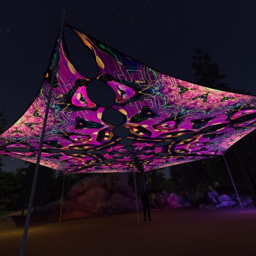 AS-TR03 - 6 Triangles Canopy Set - UV-Reactive Flurescent Ceiling Decoration - 3D-Preview