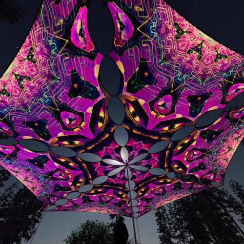 AS-TR03 - 6 Triangles Canopy Set - UV-Reactive Flurescent Ceiling Decoration - 3D-Preview