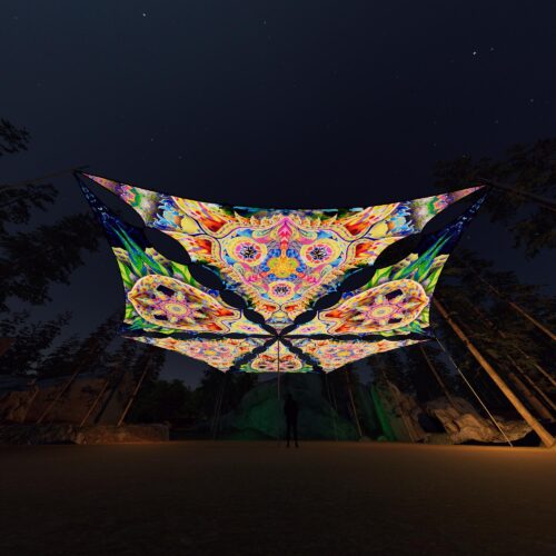 BR-TR01 and BR-TR02 - 6 Diamonds Canopy Set - UV-Reactive Flurescent Ceiling Decoration - 3D-Preview