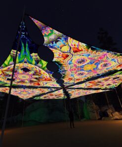 BR-TR01 and BR-TR02 - 6 Diamonds Canopy Set - UV-Reactive Flurescent Ceiling Decoration - 3D-Preview