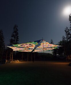 BR-TR01 and BR-TR02 - 6 Diamonds Canopy Set - UV-Reactive Flurescent Ceiling Decoration - 3D-Preview