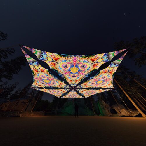 BR-TR01- 6 Diamonds Canopy Set - UV-Reactive Flurescent Ceiling Decoration - 3D-Preview
