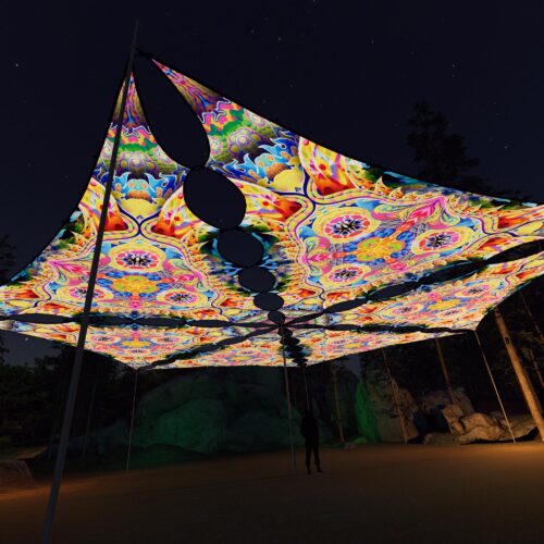 BR-TR01- 6 Diamonds Canopy Set - UV-Reactive Flurescent Ceiling Decoration - 3D-Preview