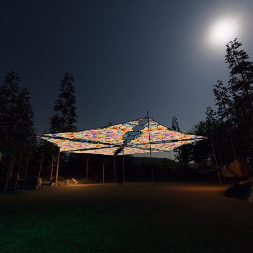 BR-TR01- 6 Diamonds Canopy Set - UV-Reactive Flurescent Ceiling Decoration - 3D-Preview