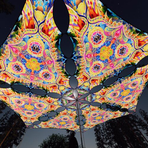 BR-TR01- 6 Diamonds Canopy Set - UV-Reactive Flurescent Ceiling Decoration - 3D-Preview