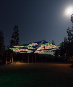 BR-TR02 and BR-TR03 - 6 Diamonds Canopy Set - UV-Reactive Flurescent Ceiling Decoration - 3D-Preview