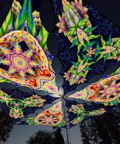 BR-TR02 and BR-TR03 - 6 Diamonds Canopy Set - UV-Reactive Flurescent Ceiling Decoration - 3D-Preview