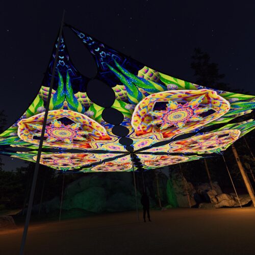 BR-TR02 - 6 Diamonds Canopy Set - UV-Reactive Flurescent Ceiling Decoration - 3D-Preview