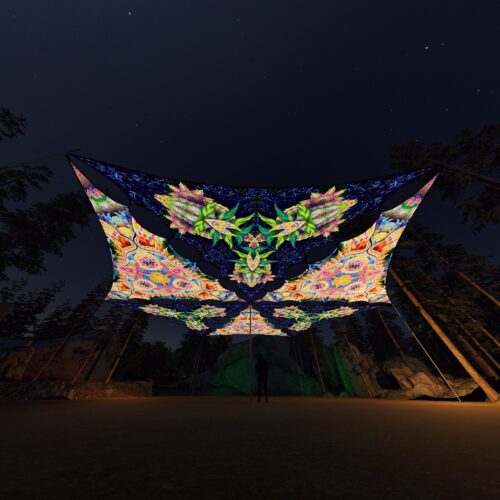 BR-TR03 and BR-TR01 - 6 Diamonds Canopy Set - UV-Reactive Flurescent Ceiling Decoration - 3D-Preview