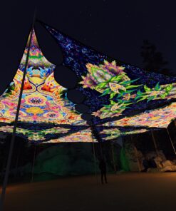 BR-TR03 and BR-TR01 - 6 Diamonds Canopy Set - UV-Reactive Flurescent Ceiling Decoration - 3D-Preview