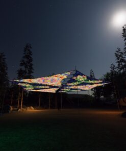 BR-TR03 and BR-TR01 - 6 Diamonds Canopy Set - UV-Reactive Flurescent Ceiling Decoration - 3D-Preview