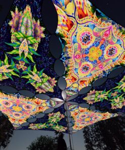 BR-TR03 and BR-TR01 - 6 Diamonds Canopy Set - UV-Reactive Flurescent Ceiling Decoration - 3D-Preview