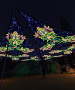 BR-TR03 - 6 Diamonds Canopy Set - UV-Reactive Flurescent Ceiling Decoration - 3D-Preview