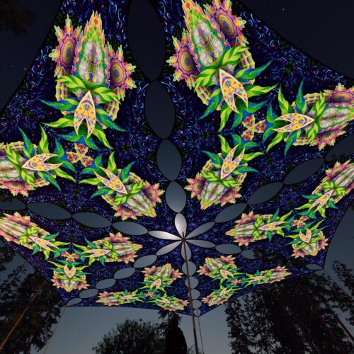 BR-TR03 - 6 Diamonds Canopy Set - UV-Reactive Flurescent Ceiling Decoration - 3D-Preview