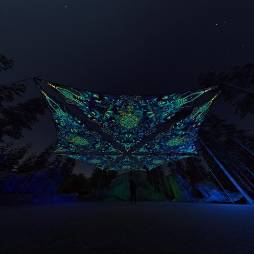 CP-TR02 - 6 Triangles Canopy Set - UV-Reactive Flurescent Ceiling Decoration - 3D-Preview