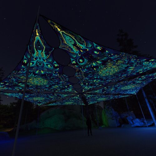 CP-TR02 - 6 Triangles Canopy Set - UV-Reactive Flurescent Ceiling Decoration - 3D-Preview