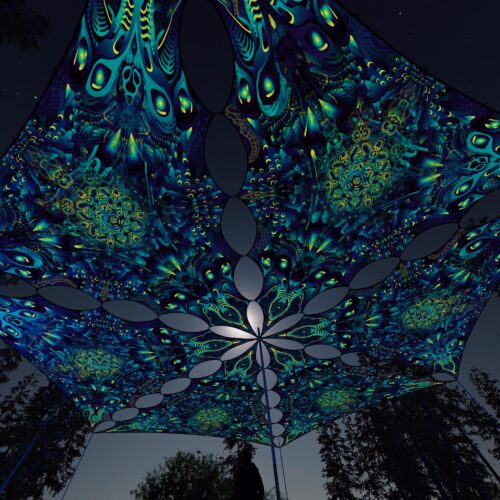 CP-TR02 - 6 Triangles Canopy Set - UV-Reactive Flurescent Ceiling Decoration - 3D-Preview