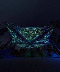 CP-TR03 and CP-TR01 - 6 Triangles Canopy Set - UV-Reactive Flurescent Ceiling Decoration - 3D-Preview