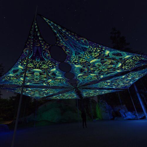 CP-TR03 - 6 Triangles Canopy Set - UV-Reactive Flurescent Ceiling Decoration - 3D-Preview