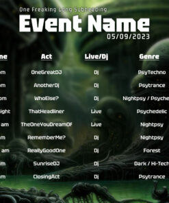 Chimera Protocol - Free Party Promotion Materials - Event Time-Table Schedule Template