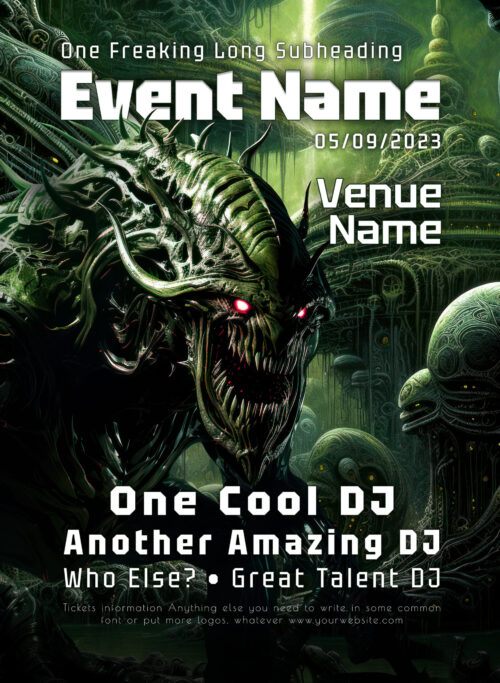 Chimera Protocol - Free Party Promotion Materials - A5 Flyer template