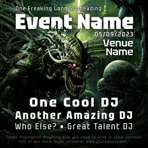 Chimera Protocol - Free Party Promotion Materials - Facebook Instagram Post Template