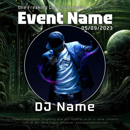 Chimera Protocol - Free Party Promotion Materials - Facebook Instagram Post Template - Featured Artist