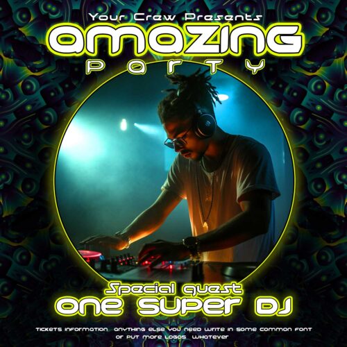 Cyber Nexus - Free Party Promotion Materials - Facebook Instagram Post Template - Featured Artist