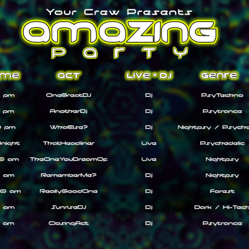 Cyber Nexus - Free Party Promotion Materials - Event Time-Table Schedule Template