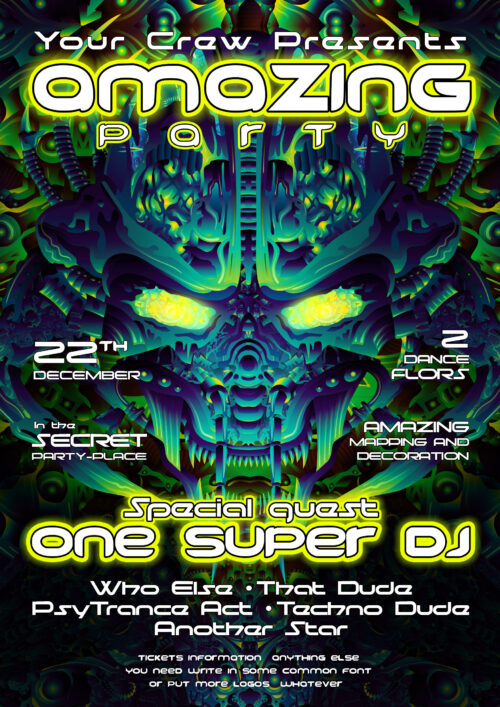 Cyber Nexus - Free Party Promotion Materials - A5 Flyer template