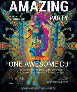 Cyber Venus - Free Party Promotion Materials - A5 Flyer template