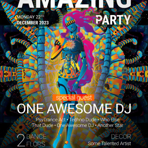 Cyber Venus - Free Party Promotion Materials - A5 Flyer template