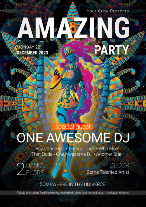 Cyber Venus - Free Party Promotion Materials - A5 Flyer template