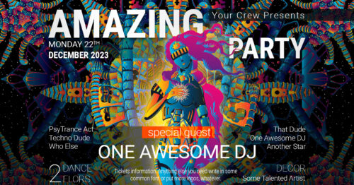 Cyber Venus - Free Party Promotion Materials - Facebook Event Cover Template