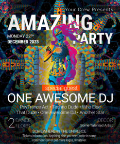 Cyber Venus - Free Party Promotion Materials - Facebook Instagram Post Template