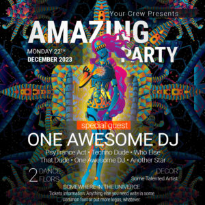 Cyber Venus - Free Party Promotion Materials - Facebook Instagram Post Template