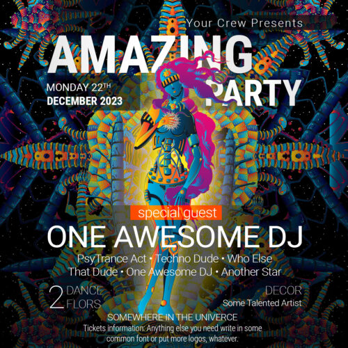 Cyber Venus - Free Party Promotion Materials - Facebook Instagram Post Template